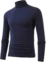 Men Long Sleeve Tops Pack Fashion Thermal Underwear Men Basic Plain T Shirt Blouse Pullover Long Sleeve Top Athletic Tops for Men Loose Fit