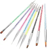 CANIGHT 8pcs Dual Tip Dotting Tools for Gradient Effects Pointed Nail Brush for Detailed Line Drawing for Creative Manicure Designs and Blending Techniques