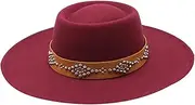 [FONSMAY] Fedora Hats for Women Wide Brim Khaki Black Felted Dress Cap Panama Church Men Classic Retro Jazz Hats