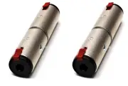 (2) Two Genuine NEUTRIK NA3JJ - 1/4" TRS Female Locking Jack Coupler Adapter