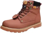 [nichangyuyi] Outdoor large men's or women's boots british snow boots warm high helper boots autumn and winter cotton boots, Light Brown(a), 9.5