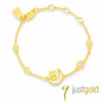 【JUST GOLD 鎮金店】HELLO KITTY薔薇月戀 黃金手鍊