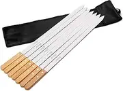Goutime 23 Inch, 1 Inch Wide Stainless Steel BBQ Skewers for Koubideh/Persian/Brazilian Kabob, Set of 7