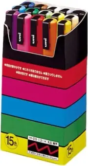 Uni Posca Paint Marker GENUINE Medium Point BOX OF 15 (PC-3M15C) FREE SHIP JAPAN