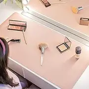 Makeup Mat for Vanity Desk Top Protector, Waterproof Oilproof Dual-Sided Vanity Mat, for Women, for Home Vanity Decor Desk Pink 23.6"x11.8"