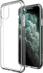 ZUSLAB Tough Fusion Case Compatible with Apple iPhone 11 Pro Max Shock Absorption Rubber Bumper Protective Case Transparent Hard Back Clear Cover - Clear