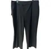 Mossimo Dress Pants Plus Size Short 20WS Black flat front wide leg Trousers New