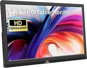 USB-C Portable Monitor - 17.3 Inch Kenowa HD 1600 * 900 Laptop Monitor with Type-C HDMI Computer Display for Win 7/8/10/11 PC Mac PS4 Xbox,Built in Speakers