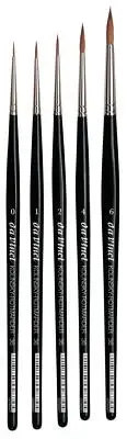 Russian Red Sable 5359-5 Brush Set-Includes Series 36 Sizes 0, 1, 2, 4 & 6-Round