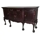 Solid Mahogany Wood 4 Door Buffet Antique Chippendale Style Reproduction Design