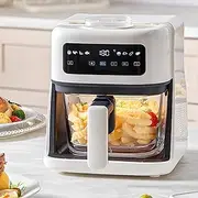 Visual Air Fryer 1400W, Max 200℃ Setting, Equipped with 3D Water Mist Spray Technology, LCD Touch Screen, for Home