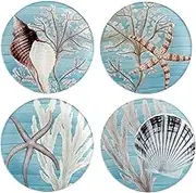 Certified International Beyond The Shore 9" Salad/Dessert Plates,Set of 4, Multicolor