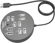 OSALADI Splitter USB Port Adapter Laptop USB Hub 10 Port USB Hub USB Multiple Port Multi USB Port Latop Additional USB Ports for Laptops USB Adaptor Round USB Connector Metal