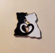 Black and White Cats Magnetic Needle Minder Cross Stitch Embroidery Cover Holder