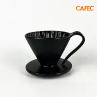 在飛比找momo購物網優惠-【CAFEC】日本限量款 花瓣濾杯陶瓷款 墨色 V01/1-