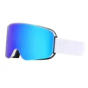Bosheng Ski Goggles, Cylindrical Anti-fogging Snow Goggles, Uv Protective Ski Goggles For Men And Women,1769 White frame full blue film