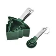 8pcs Measuring Spoons Set Christmas Tree Shape Measuring Cups Kitchen Tablespoon