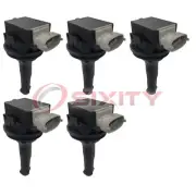 5 pc Hitachi Ignition Coils for 2016 Volvo XC60 2.5L L5 Spark Plug Wire Boot gz (for: Volvo)