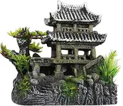 DUZFOREI Aquarium Decorations, Antique Roman Column Ruins Aquarium Ornament, Fish Tank European Castle Decorations (Chinese Style Attic)
