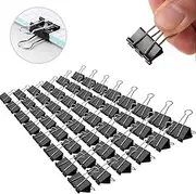 Mini Binder Clips, 144 Pack, 5/8 Inch, Standard 19mm, Black, Mini Binder Paper Clips, Fold Clamp, Binder Clips Mini Size, Mini Paper Clips, Office Supplies, Micro Binder Clips