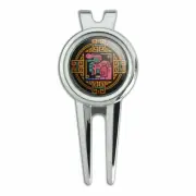 Geometric Tyrannosaurus Rex Dinosaur Golf Divot Tool Ball Marker