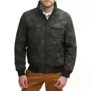 Dockers Mens Jacket XL Camo Performance Bomber Jacket Hidden Hood Classic NEW