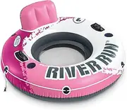 INTEX River Run 1 Inflatable Floating Tube: Floating Lounge for Pools and Lakes – Comfortable Backrest – Built-in Cup Holders – Durable Grab Handles – 220lb Weight Capacity