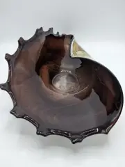 Vintage Studio Art Bowl Scalloped Hand Crafted Glass Center Piece