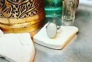 Genuine 925 Sterling Silver Large Moonstone Gemstone Ring Size 9.5