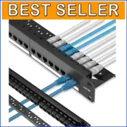 Lightweight 24-Port Patch Panel with Removable Back Bar for Quick Network Setup