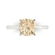 2.5 ct Cushion Cut Natural Morganite Wedding Bridal Promise Ring 14k White Gold