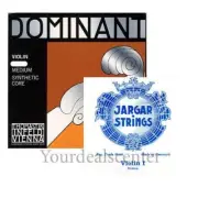 Dominant Violin String Set 4/4 Silver D /Jargar Loop E Medium