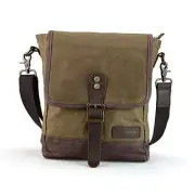 Messenger Bag for Men and Women Waxed Canvas Purse Waterproof Brown-small