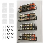 4Pack Wall Mounted Metal Spice Rack Storage Organizer for Cabinet Door Pantry