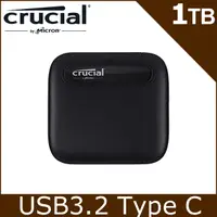 在飛比找PChome24h購物優惠-美光 Micron Crucial X6 1TB 外接式 S