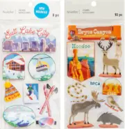 Recollections UTAH Stickers SALT LAKE CITY - BRYCE CANYON Skiing Moose Elk Snake