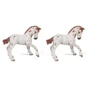 2PK Papo France Brown Appaloosa Foal Animal Figurine Kids Collectible Figure Toy