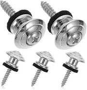 GREENADSCAPE 5pcs Guitar Strap Buttons Replacement for Acoustic Electric Bass Strap Locks with Smooth Electroplated Finish Easy Installation Compatible with Various Guitars