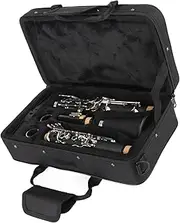 Clarinet Set 17 Key Wood Bb Musical Instrument for Beginners (Black)