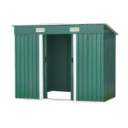 Garden Shed Flat Roof Outdoor Storage - Green