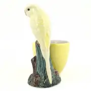 Quail Ceramics. Egg Cup With Budgerigar Yellow