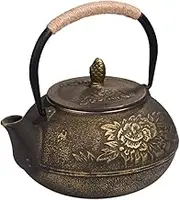 Cast Iron Tea Pot, 900ml Japanese Style Cast Iron Kettle Teapot + Removable Infuser/Strainer Tea Pot Coffee Pot Accessories Cast Iron Teapot