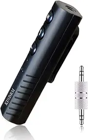 Bluetooth 5.0 Receiver, Mini Wireless 3.5mm AUX Jack Audio Adapter, Portable Hands-Free Stereo Receiver for Headphones, Car Speakers, Home Stereo Music Device (Black)