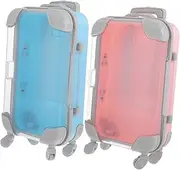 [BESTYASH] 2pcs Box Mini Trolley Candy Boxes Mini Luggage Lash Containers Mini Makeup Storage Trolley Style Lash Containers Empty Lash Travel Boxes Travel Eyelash Case Plastic