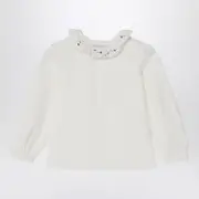 [Bonpoint] White ruffled blouse 6 Y White