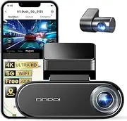 [ddpai] 4K Dash Cam Front and Rear, 2160P+1080P Car Dash Camera, GPS 5G WiFi Dashcam, Free eMMC 32G Dual Storage Support 512G,Night Vision,24 Hour Parking Mode,Smart App, N5 Dual