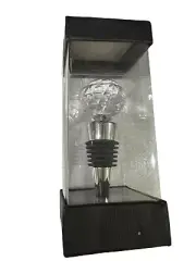 Wine Bottle Topper Glass Sparkle New In Box Stopper