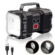 Handheld 100000LM LED Spotlight Flashlight USB Rechargeable Torch Searchlight