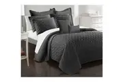 Ramesses 9 Pieces Interlaced Vine Comforter Set Queen Charcoal