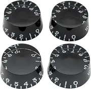 Musiclily Pro Left Handed Metric Coarse 18-Spline Guitar Knobs Tone Volume Speed Control Knobs for Epiphone Les Paul SG Style Electric Guitar, Black (Set of 4)
